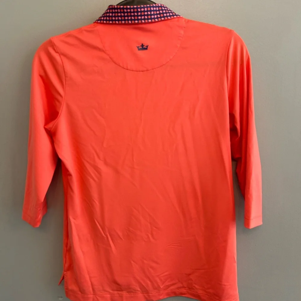 Peter Millar 2018 US Open women’s orange and blue golf shirt size S